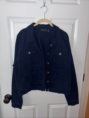 Sonoma Navy Button-Front Jean Jacket
